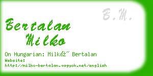 bertalan milko business card